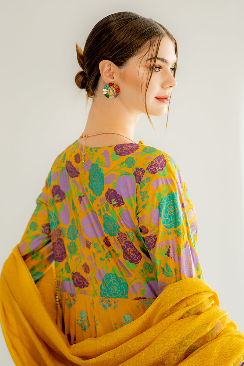 Sunshine Bloom Floral Anarkali Set
