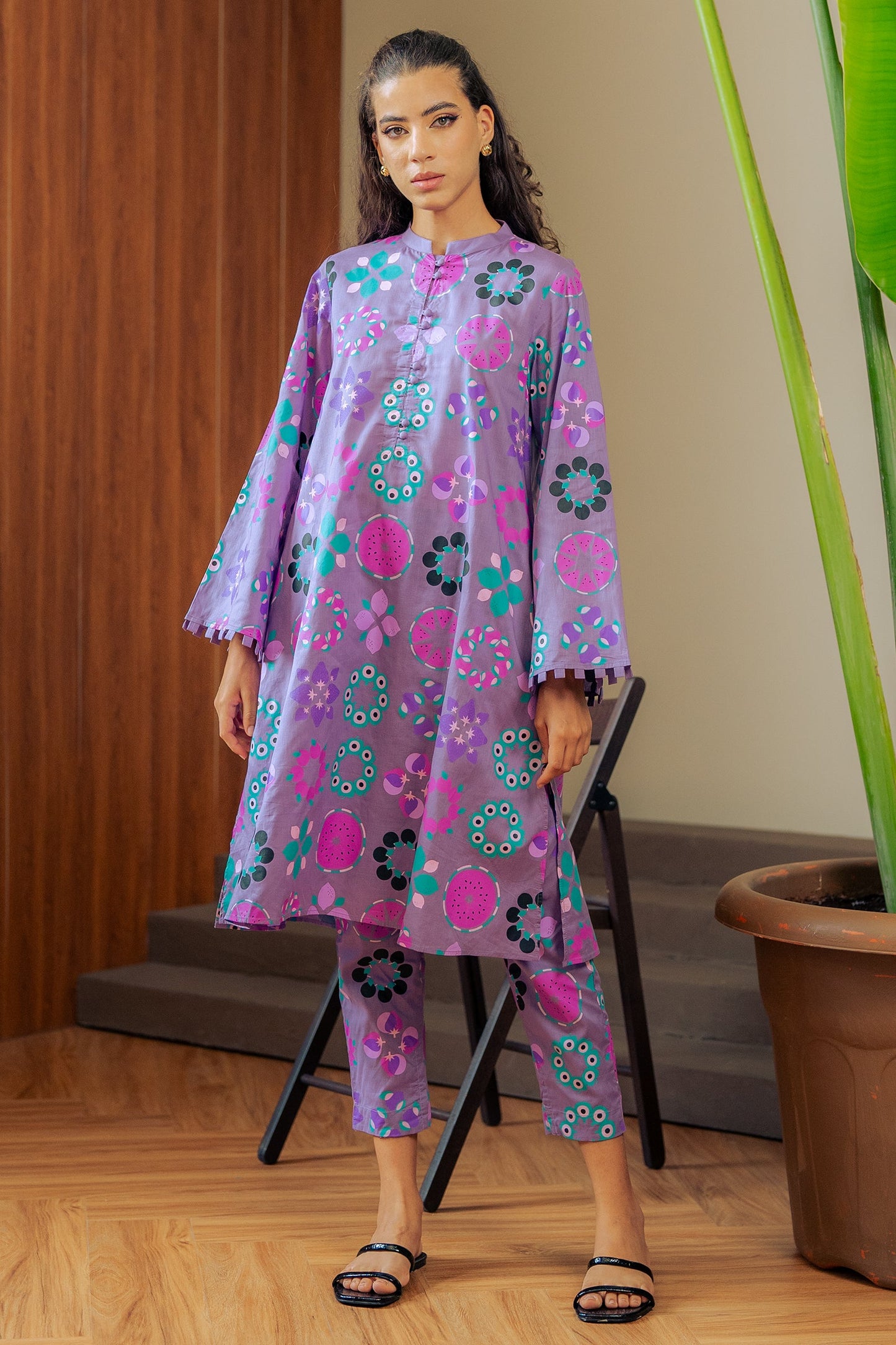 Vibrant Floral Fusion Kurta Set