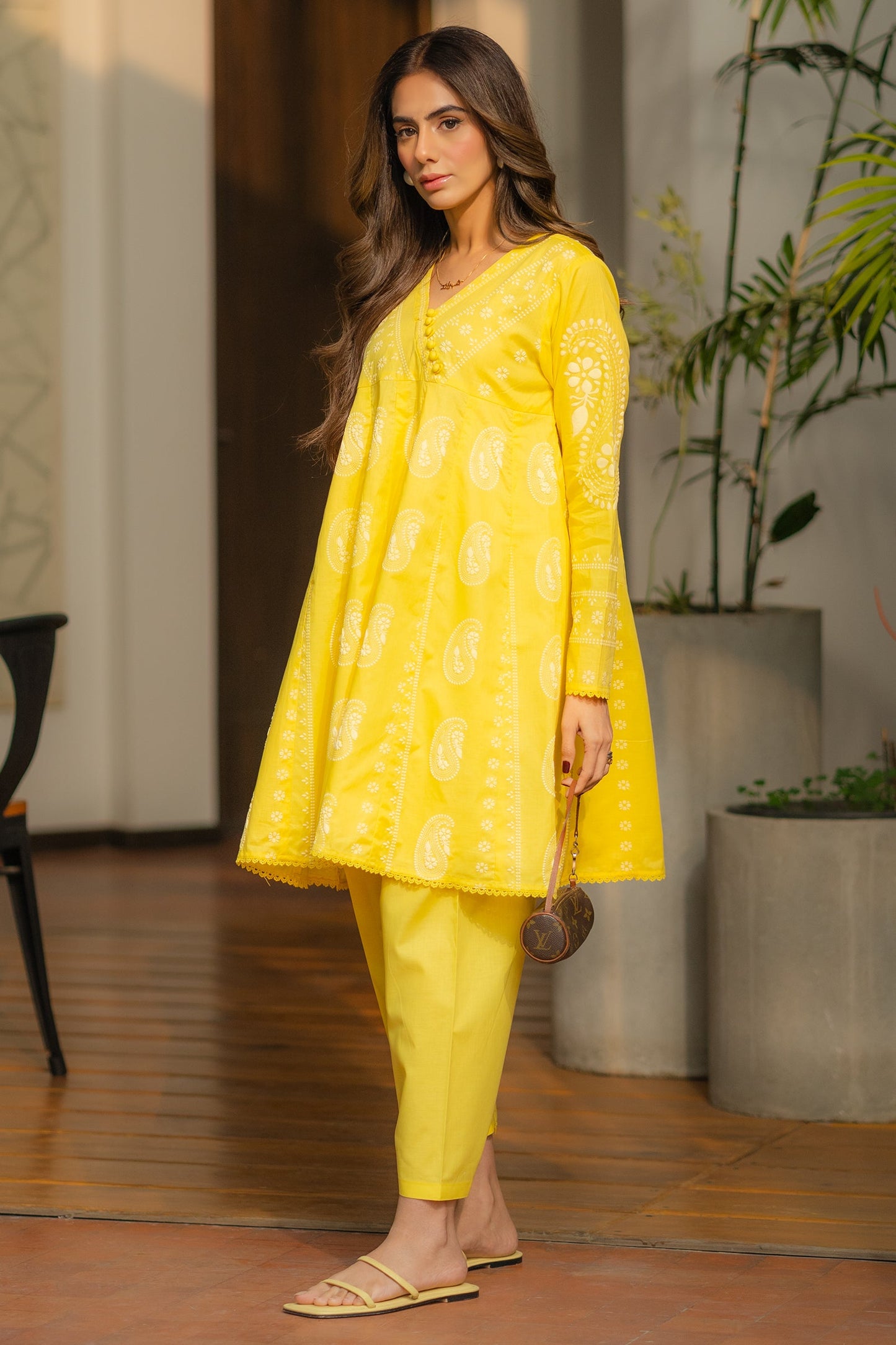 Sunny Yellow Embroidered Ensemble